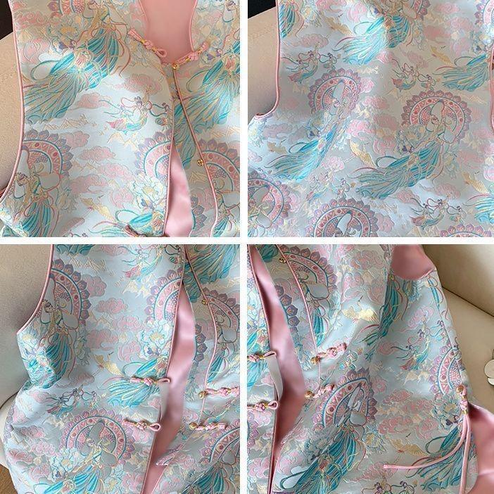 2025 spring new jacquard stand-up collar vest suit women's high-end temperament shirt spring and autumn