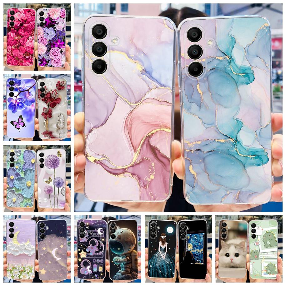 Luxuriöse Handyhülle mit Marmormuster für Samsung Galaxy A16 5G (A 16 2024) aus weichem, transparentem Silikon.