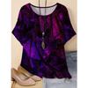 T-shirt da donna a maniche corte larghe con scollo rotondo taglia grande