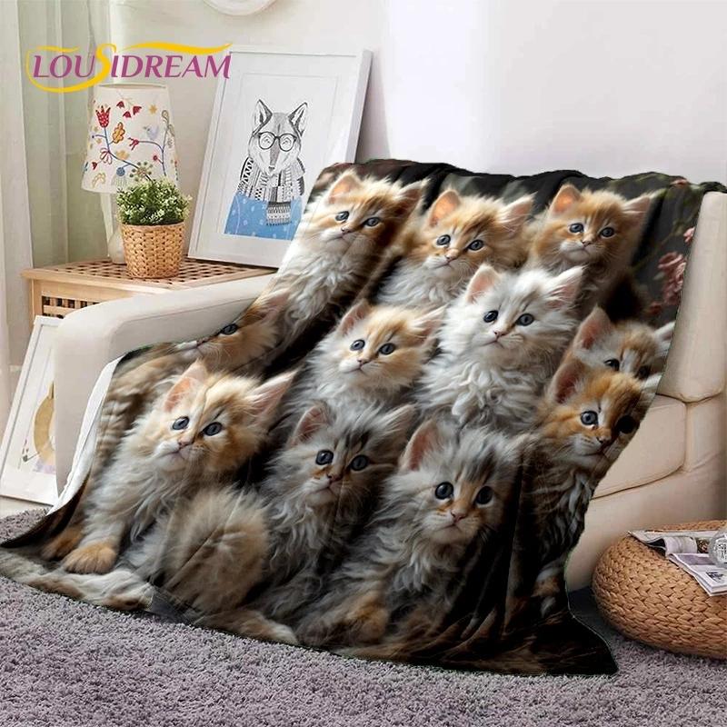 Persian Cat,Cute Calico Cat,Ragdoll Cartoon Soft Flannel Blanket for Beds Bedroom Sofa Picnic,Throw Blanket for Outdoors Leisure