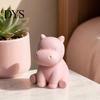 Compact Bureau Ornament 3D Geprint Nijlpaard Auto Dashboard Beeldjes, Minimalistisch Roze met Uniek Klein Cadeau Antislip Verzwaarde Basis, Schattige Interieur Decoratie,