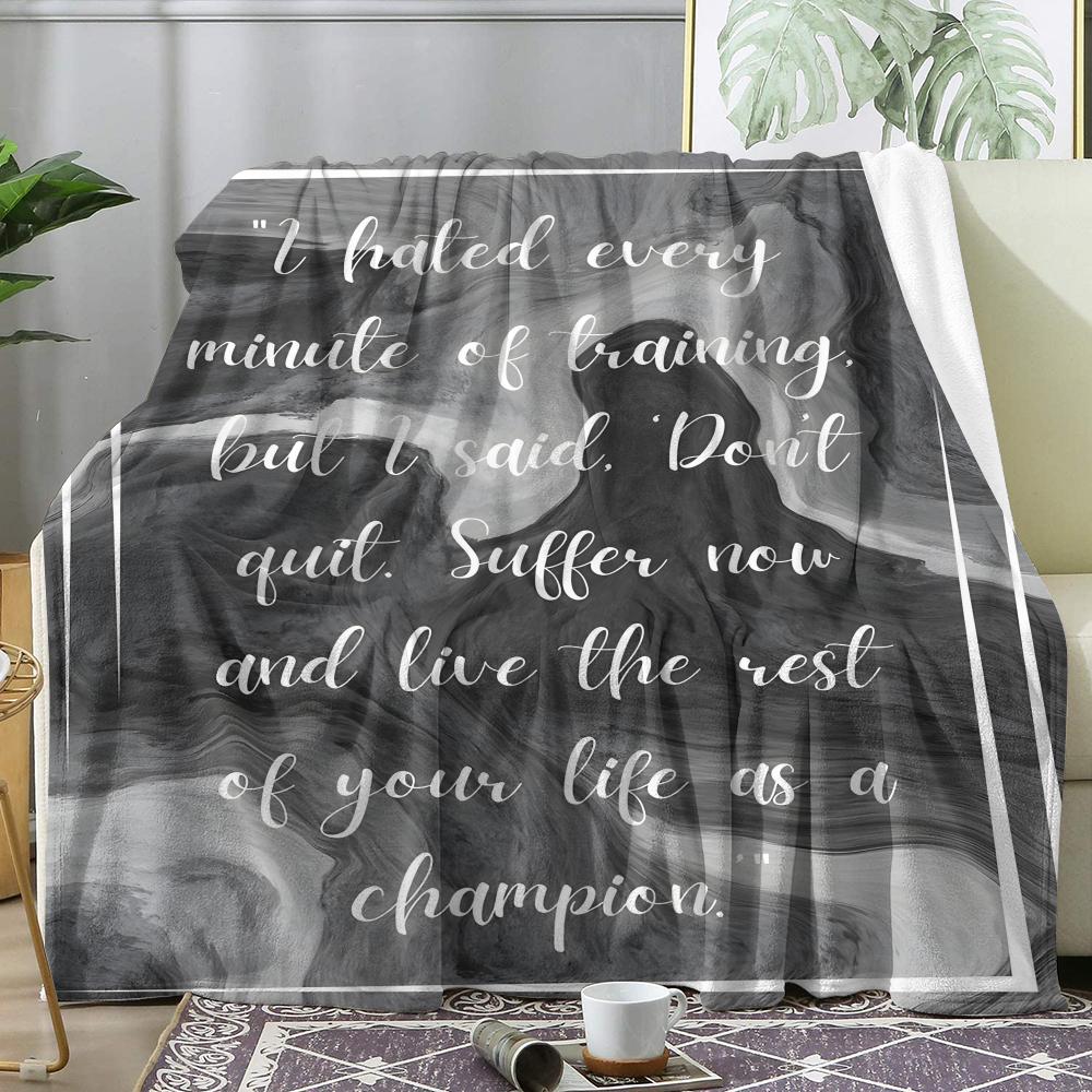 Words of inspiration Throw Soft Flannel Throw Summer AC Blanket Lightweight Cool Nap Blanket for Sofa Bed Couch Travel 75cmx90cm