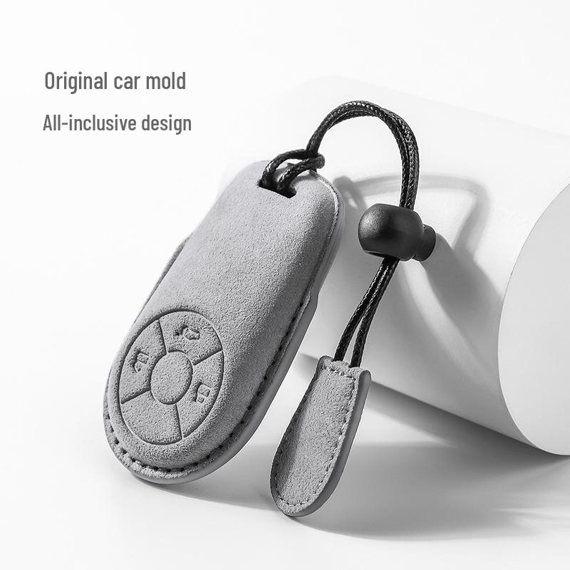 ORA Good Cat GT Key Case: Great Wall Black, White, Ballet & Lightning Cat Suede Bag Shell with Buckle Pendant