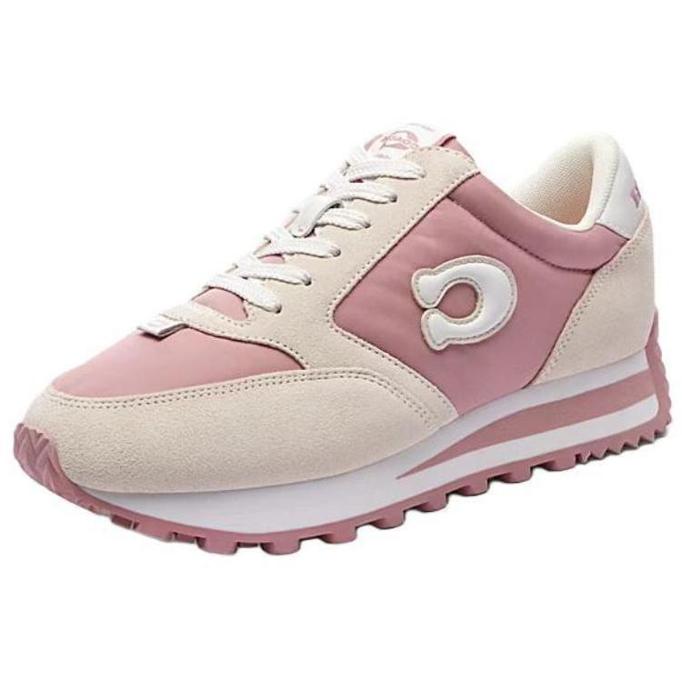 Coach Polyester Suede Round Toe Lace-Up Thick Sole Low-Top Casual Shoes Women sneaker Pink CW916-WDP