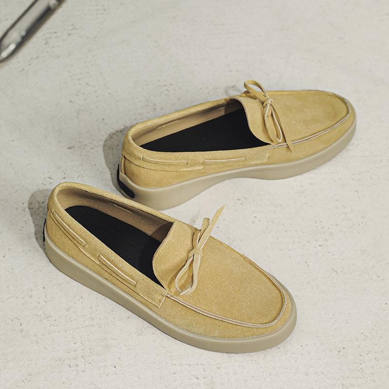 Fashion Suede Leather Men Casual Shoes Breathable Slip on Flats Leisure Outdoor Shoes New Comfy Moccasins Summer Designer Men's Loafers