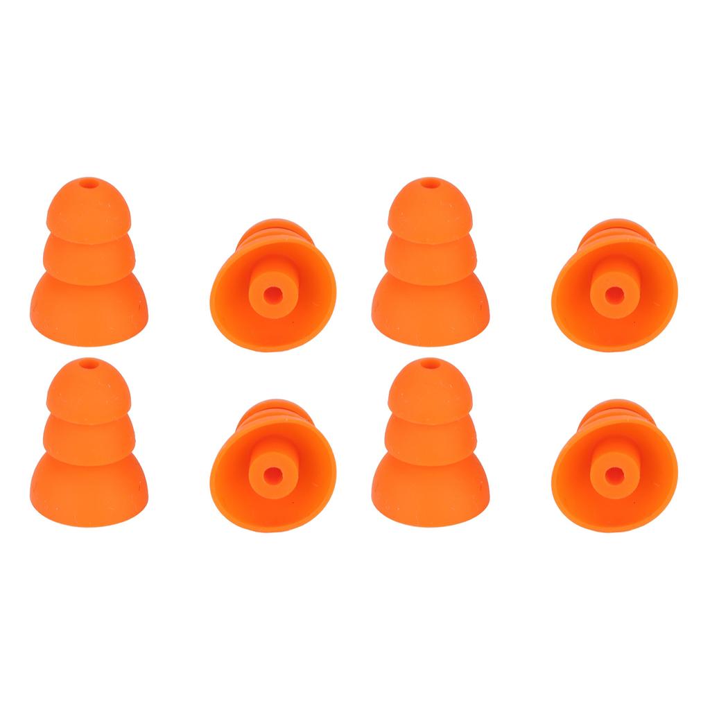 8pcs Silicone Eartips Noise Reduction Replacement Earplugs for Se846 Se535 Se215 and Inner Hole 2.0‑3.5mm Earbud Orange