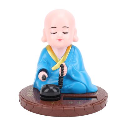 Little Monk Figurine Solar Funny Car Shaking Head Toy Chinese Little Monk Statue Car Dashboard