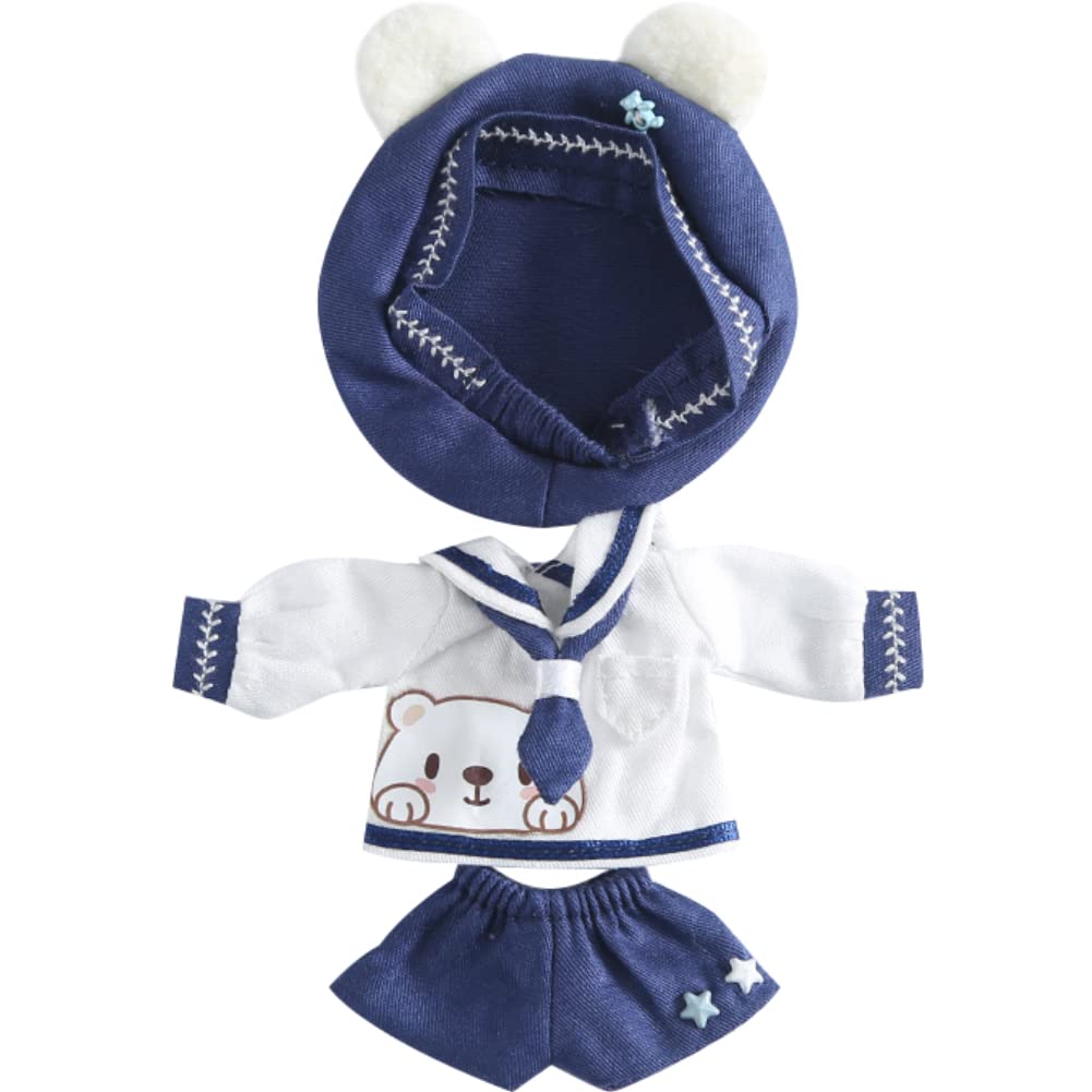 

HIGHAWK OB11 Obitsu Doll 11cm Body Sailor Suit Doll Toy Obitsu Body Nendoroid Size Outfit Set and Bear Shorts 3-Piece (Navy Set)