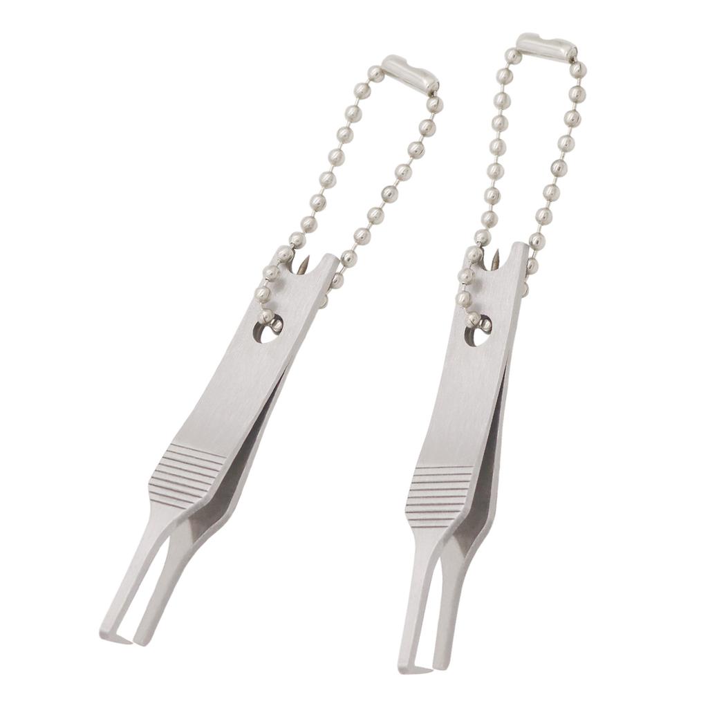 2Pcs Stainless Steel Fishing Line Tweezers Double Loop Opening Pliers Quick Split Rings Opener Tool Fishing Accessories