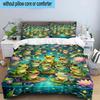 Frog In Top Hat Serenade 3pcs Bedding,Including 1pc Duvet Cover And 2pcs Pillowcases Perfect for Christmas,Ideal for Bedroom, Dormitory