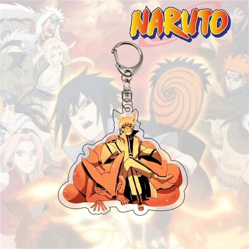 Anime Naruto Acrylic Keychain Accessaries Uzumaki Naruto Cartoon Keyring