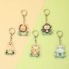 5pcs Cute Jungle Animal Style Keychains, Different Animal Pattern Acrylic Pendant, Party Decor, Party Gift Keyring
