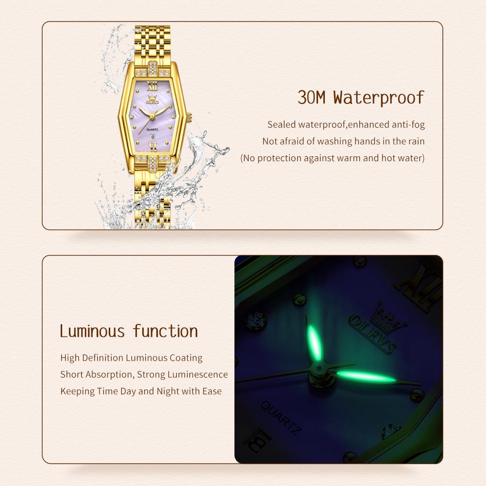 Elegant Women Watches Fashion Quartz Watches Waterproof Luminous Stainless Steel Wristwatch Gifts