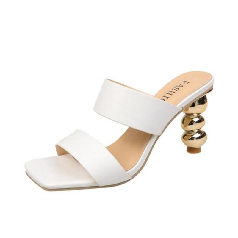 Fashion HOT Summer Women Sandals Slippers High Heel Shoes For Sexy Peep Toe Heels Party Wedding Mules Woman Casual Strange Style Heel