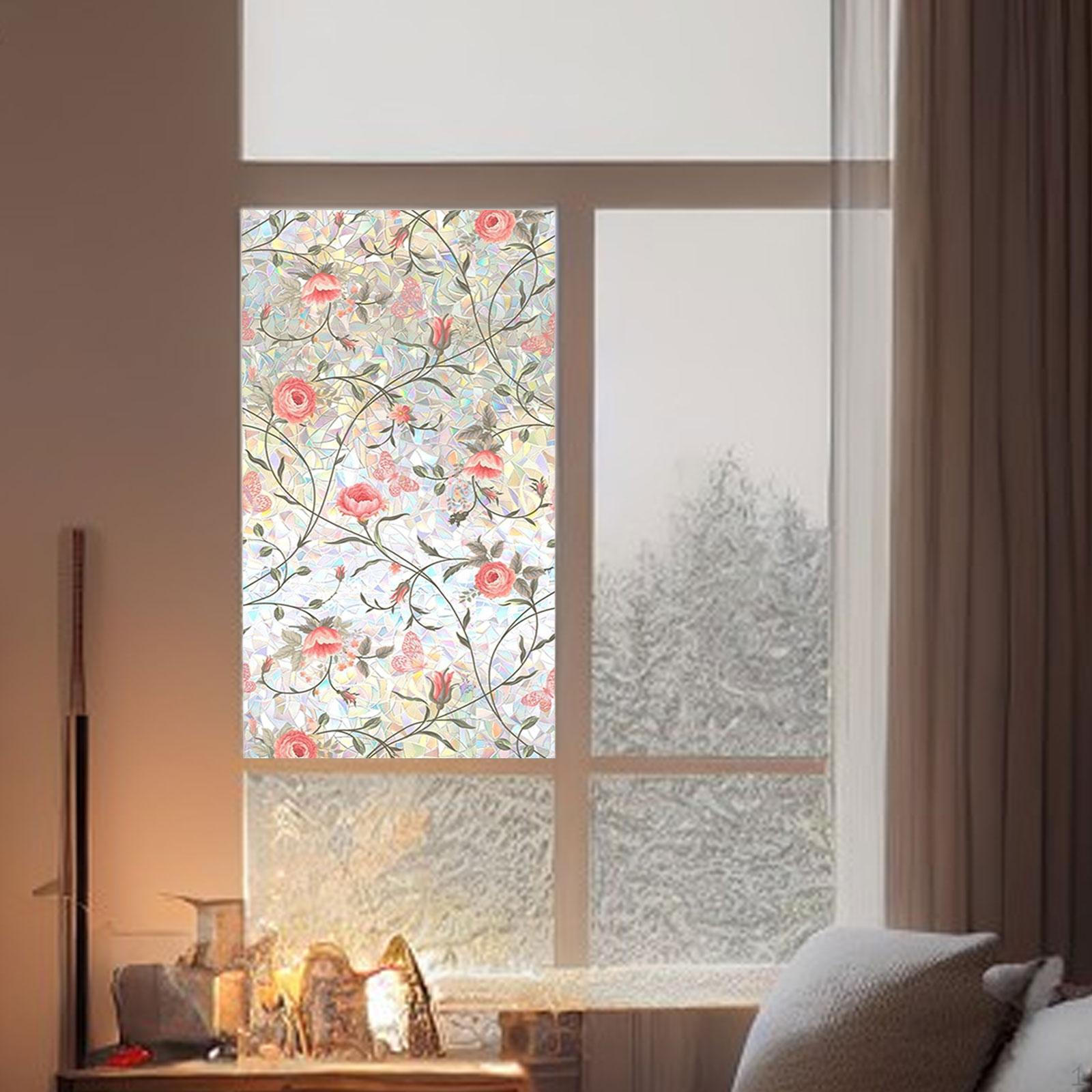 

Flower Design Window Cling Glass Sticker for Car And Home Decor Style B