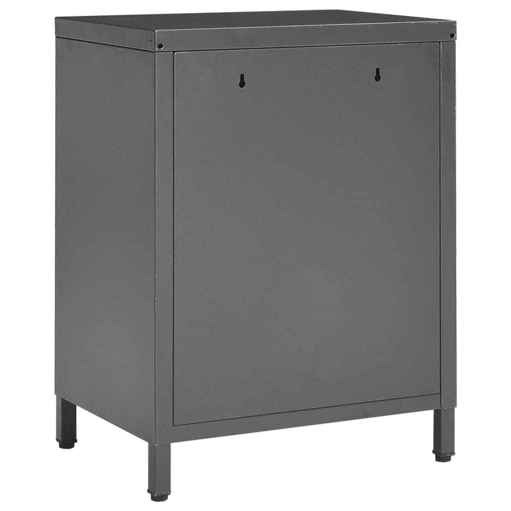 Nightstands 2 pcs Anthracite 40 x 30 x 54.5 cm Steel and Tempered Glass