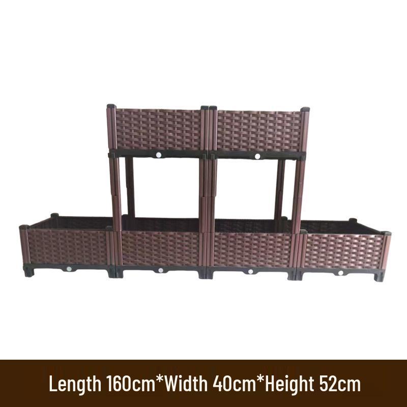 Multi-layer Space-saving Rectangular Planter Box for Indoor/Outdoor Vegetable Gardening