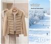 Women's Sporty Spliced Cotton Jacket - Warm Stand-Up Collar, Slim Rib, Lightweight Winter Outdoor Coat for Yoga
