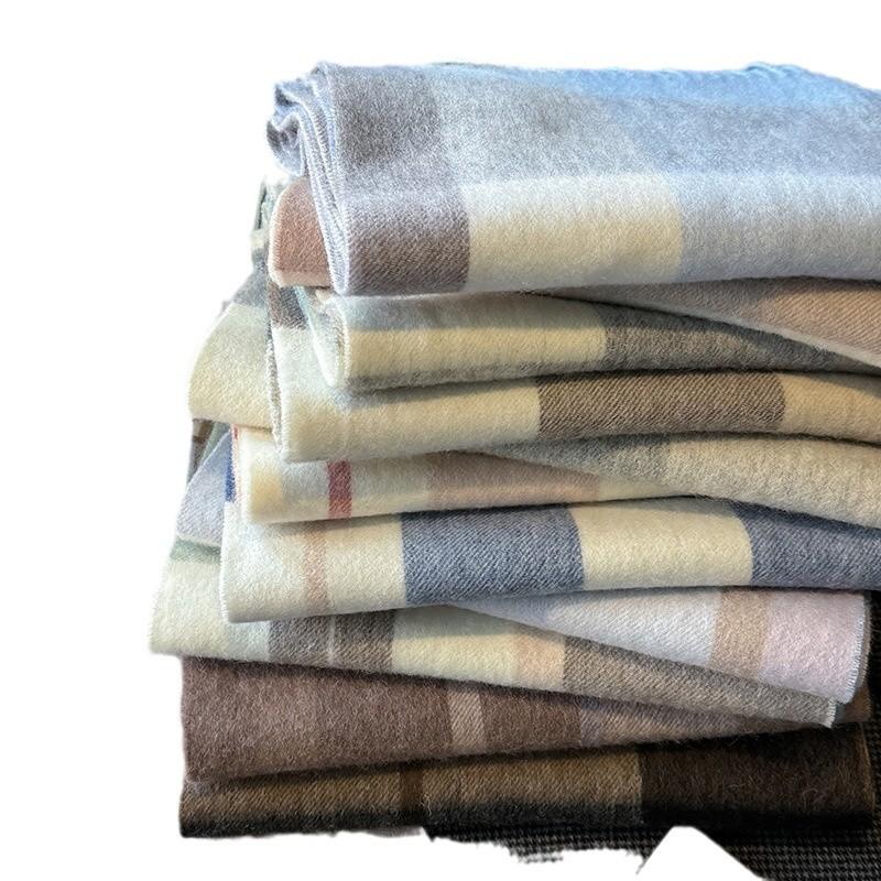 Wool Scarf New Plaid Scarf Women's Versatile Neck Scarf Thickened Warm Shawl Simple Tassel