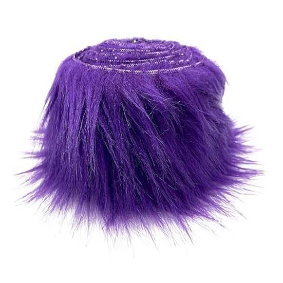 Fuzzy Kunstfellstreifen 5ft Zotteliger Plüschstoff Vorgeschnittener Streifen Flauschiger Nicht-Haarender Pelzstreifen für Zwergpuppenbärte Hutedges DIY-Bastelarbeiten Weihnachtsdeko