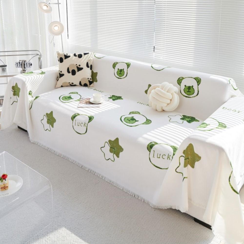 Chenille Bear Sofa Cover Mat Throw Blankets  Living Room Couple Position Modern Waterproof Camping Picnic Blanket Cover