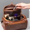 Waterproof Travel Wash Bag PU Leather Storage Handbag Travel Essential Cosmetic Makeup Bag  Outdoor