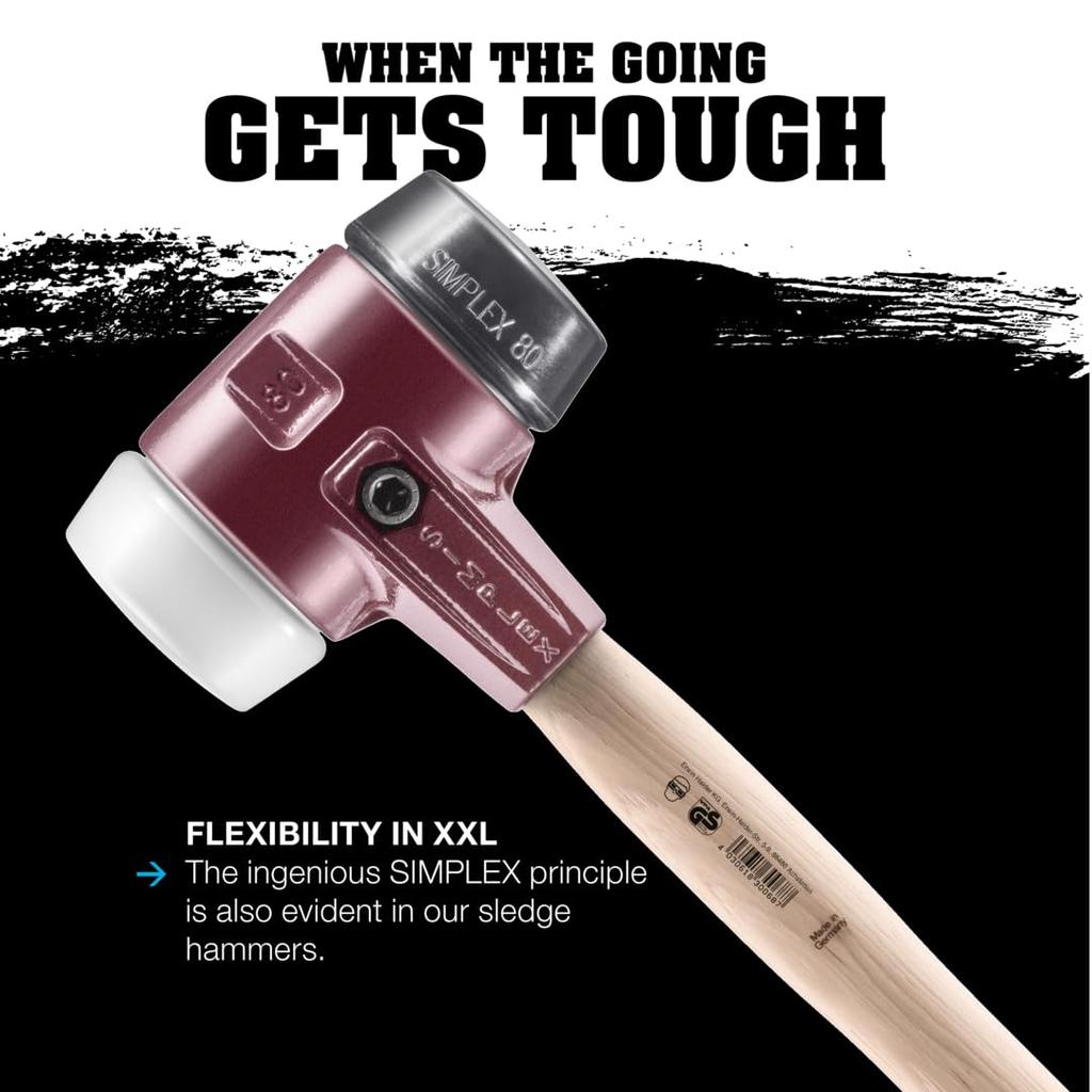 HALDER Simplex Sledge Hammer Polyethylene Diameter 80 (White) 3007.081