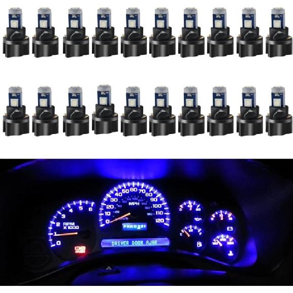 WLJH 74 Led Bulb Dash Lights Super Bright T5 2721 37 70 286 Wedge PC74 Twist Socket Automotive trument Panel Gauge Light Kits Cluster Shift Indicator