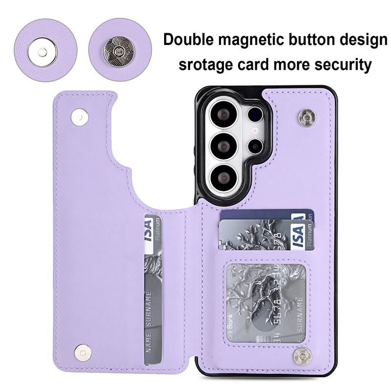 Luxury Mesh Leather Card Slots Wallet Case For Samsung Galaxy S26 Ultra S25 FE S24 S23 S22 Plus S21 FE A53 A54 A55 A56 A57 5G Card Holder Back Cover