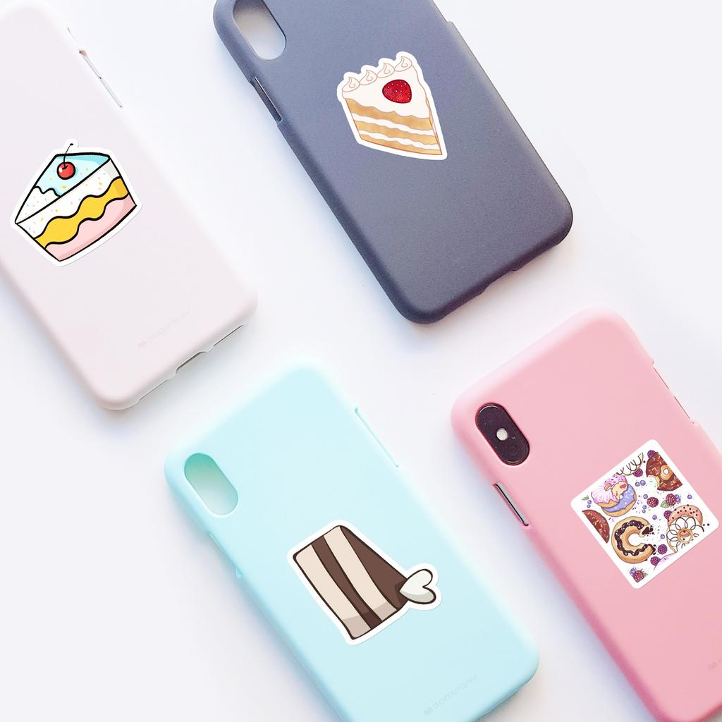 50 Ins Cake Graffiti Stickers Suitcase Car Notebook Refrigerator Water Cup Waterproof Decorative Stickers