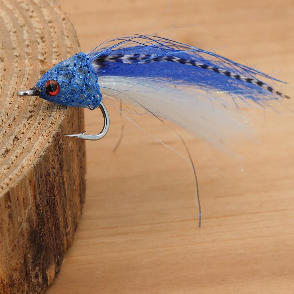 Braided Tube Fish Head Lure – Feather&Flash Fiber Tail, Fast Sinking Reaction Bait for Bass, Trout, Redfish Predators