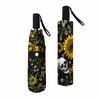 Sunflower Skull Folding umbrella Travel compact lightweight portable UV proof rain proof wind strong sunshade umbrella for women