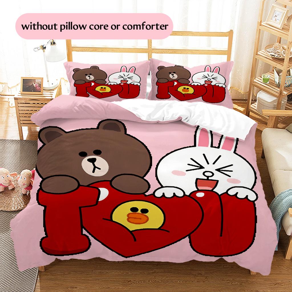 Brown & Cony Kawaii Bedding Set Duvet Cover Pillowcase No Filler, Soft Home Bedroom Decor, Perfect Gift for Fans.chl