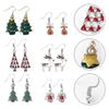 6 Pairs Xmas Earrings Christmas Theme Eardrops Ear Pendant (Random Style)