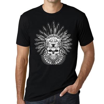 Camiseta gráfica masculina - Leopardo de gato selvagem - Camiseta de caveira para homens