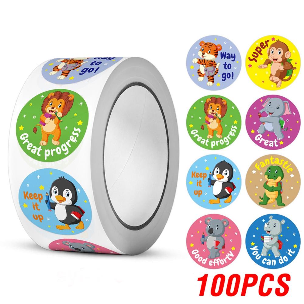 

100-500pcs New Reward Sticker Teacher Child Classic Cute Decor Sticker For School Class Kids Student 1 Inch Round Stickers