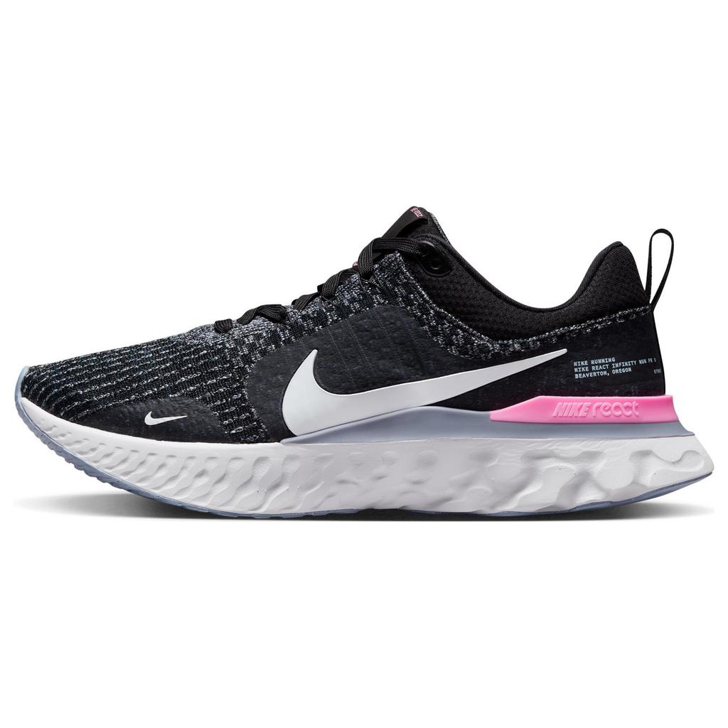 Nike React Infinity Run Flyknit 3 'Black Grey Pink' Men's DZ3014-001