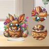 2D/Flat Easter Rabbit DIY Desktop Diamond Art Kits Single-Sided Drill Diamond Painting Desktop Ornaments Kit for Adults Beginner