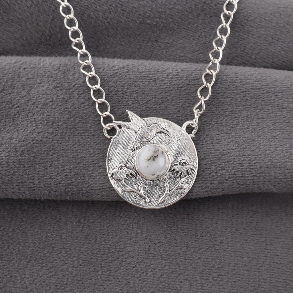 Dendritic Opal Jewelry, 925 Solid Sterling Silver Jewelry, Handmade Gorgeous Silver Pendant For Thanksgiving Gift