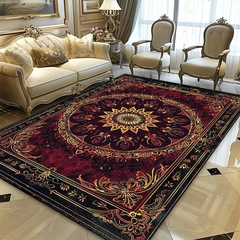 სპარსული შავი ოქროს ფუფუნების ხალიჩა მისაღები ოთახისთვის მისაღები ოთახის ხალიჩები პატარა ხალიჩები საძინებლისთვის ოთახი საძინებელი და ოფისი დივანის ზონა მოცურების საწინააღმდეგო დეკორი