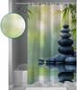 Washable Bathtub Curtain with 12 Hooks, Nature Water Reflection Country Botanical Waterproof Fabric Stall Shower Curtains for