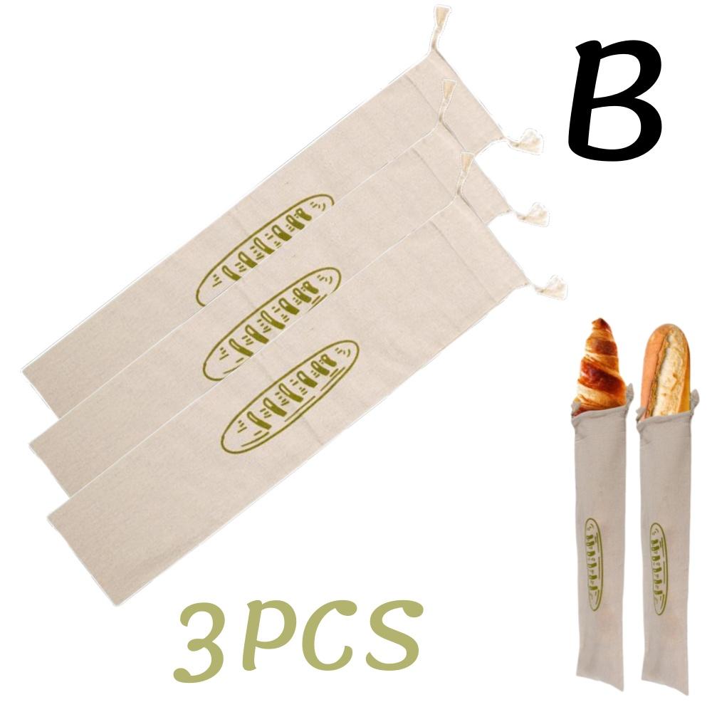 1/6pcs Reusable Linen Bread Bag Baking Storage Container for Toast Unbleached Preservation Bag with Drawstring Kitchen Organizer