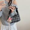 Trendy Portable Plaid Small Bag Women's 2025 Summer New High-end Sense Versatile Foreign Style Personalized Shoulder Oblique Span Bag