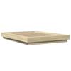 VidaXL Bed Frame with LED Lights Sonoma Oak 120x200 Cm, Bedroom Furniture, Slatted Base, Pallet Bed, Bed, 3281107
