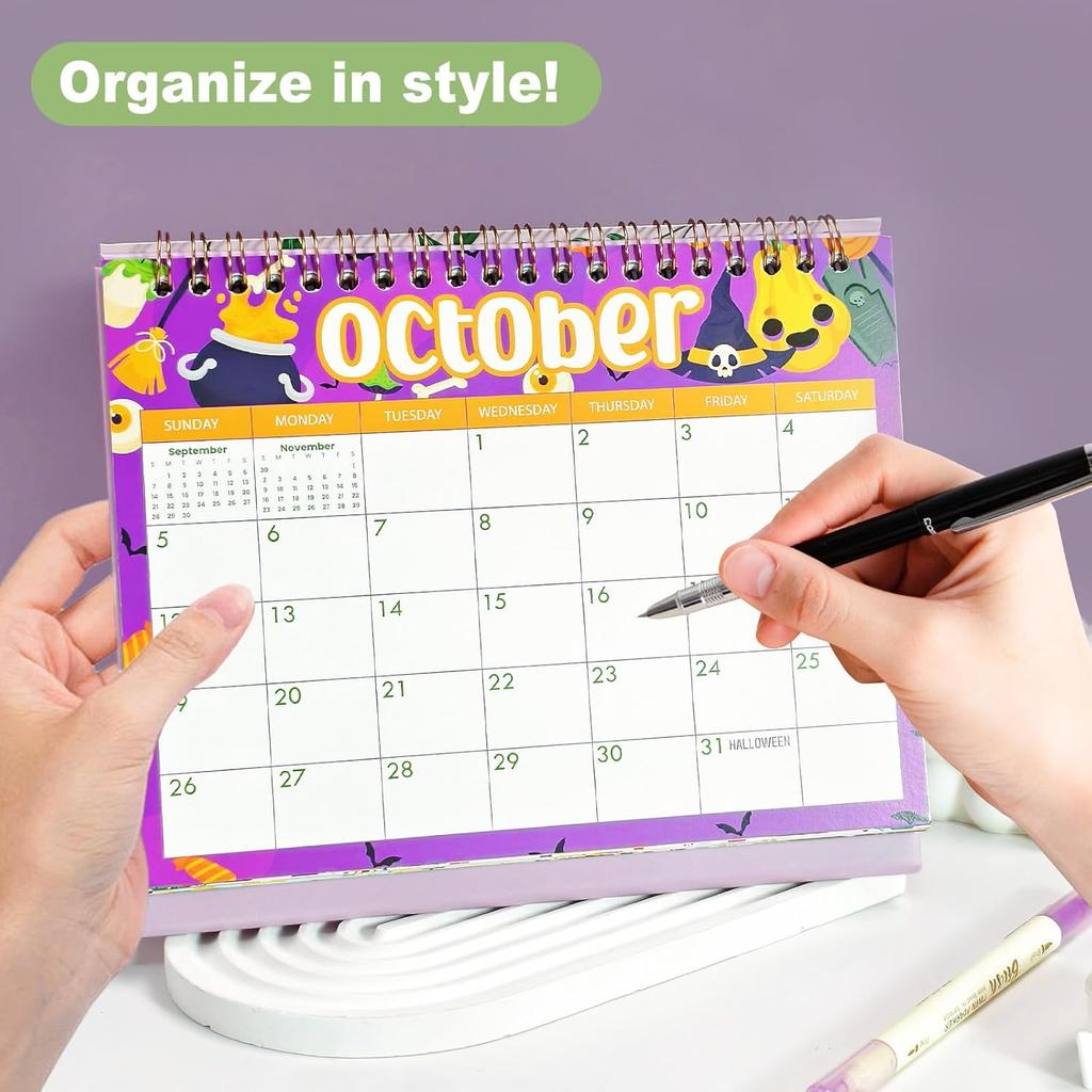 Holiday Desk Calendar 2025-2026,october 2025 to december 2026 Festival Planner for Home Office Desk Organizer
