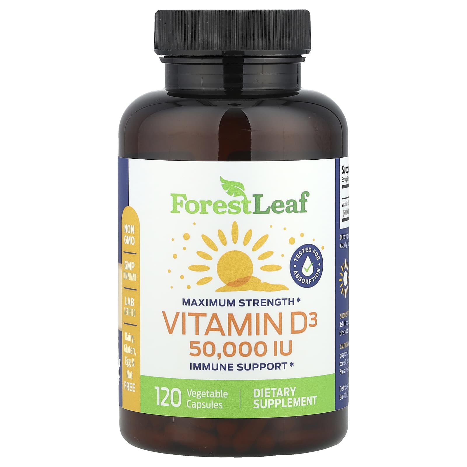 

Maximum Strength, Vitamin D3, 1,250Mcg (50,000Iu), 120 Veggie Caps