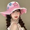 New Sweet Cool Babes Western Cowboy Hat Women Spring and Summer Big Brim Outdoor Mountaineering Camping Shade Bucket Hat Stars