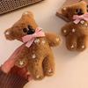 1 Stück niedlicher Teddybär Plüsch-Haarspange für Herbst und Winter, mit einer Pony-Klammer an der Seite und einem Stirnband für Teddybären