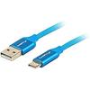 USB kabelis - LANBERG - CA-USBO-22CU-0010-BL - 1 m - USB 2.0 - Quick Charge 3.0 - USB C un A