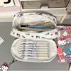 Sanrio Hello Kitty Girls Pouch With Flap Closure And Durable Polyester Material For School Use